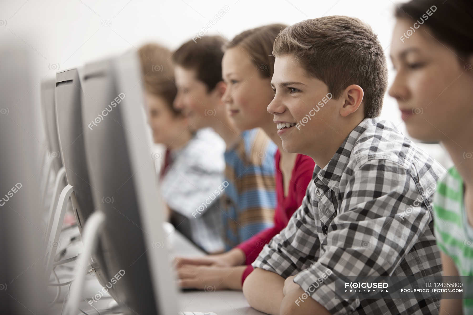 Students in a computer class — digital skills, teenager - Stock Photo ...
