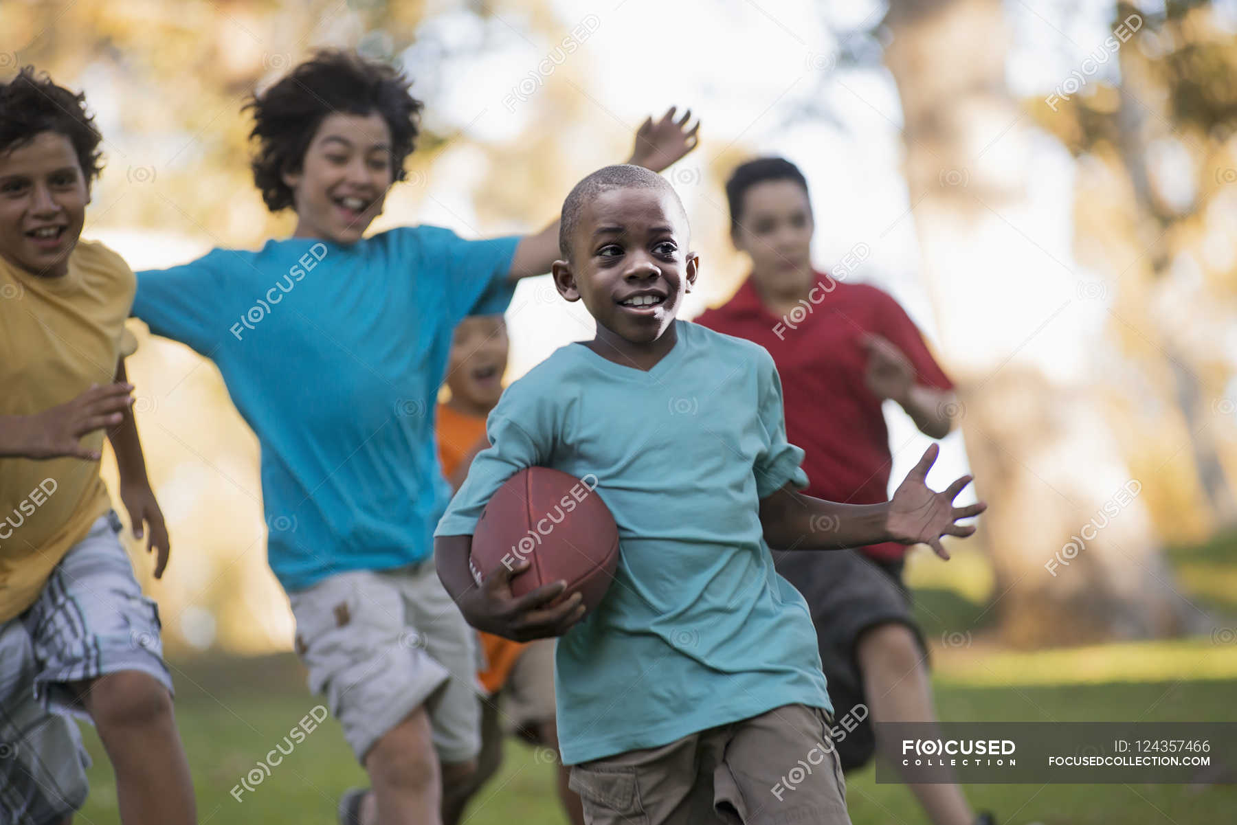 Children running with a ball. — summer, friends - Stock Photo | #124357466