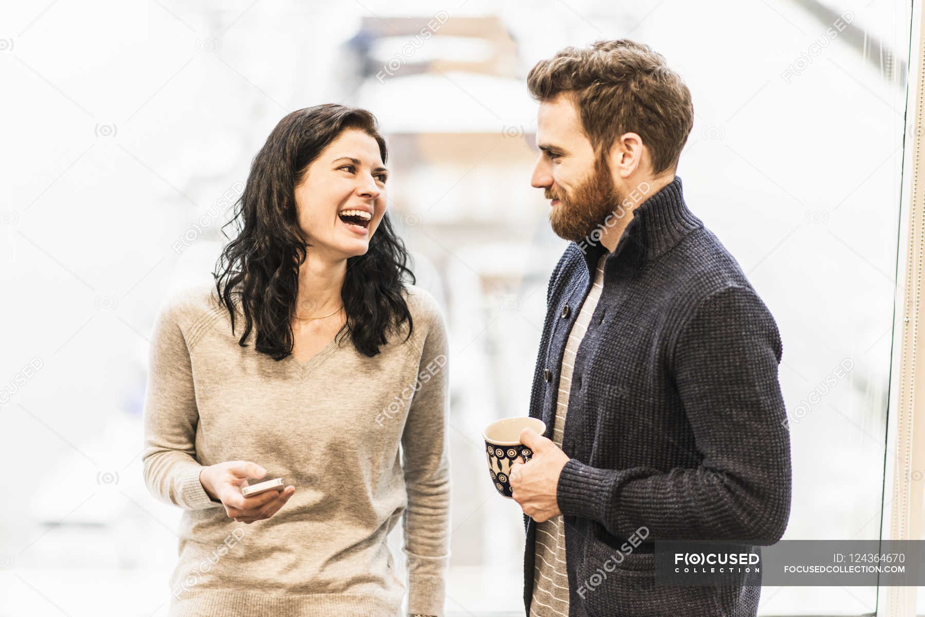 Two people talking — working life, beard - Stock Photo | #124364670