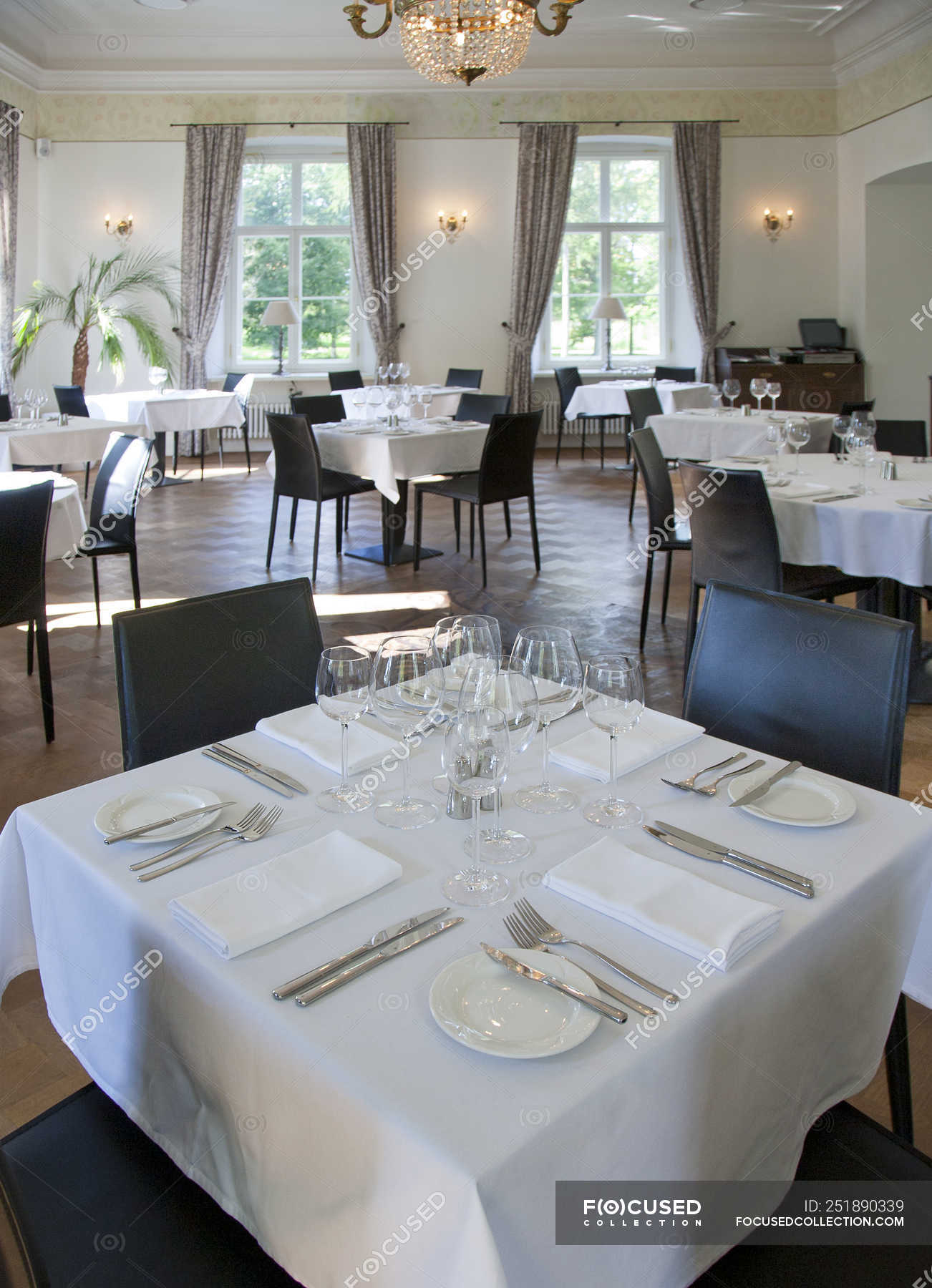 Place Settings On Tables In Luxury Restaurant Vihula Manor Estonia Indoors Famous Place Stock Photo 251890339