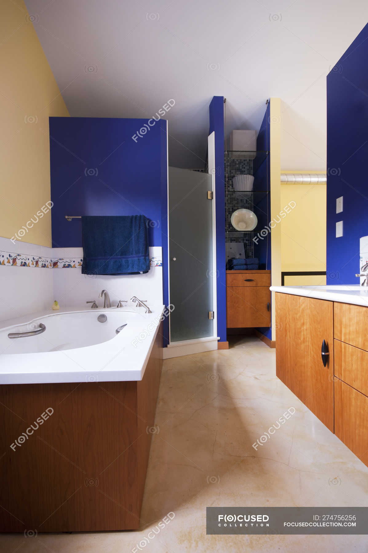 Colorful Bathroom Interior In Vancouver British Columbia Canada