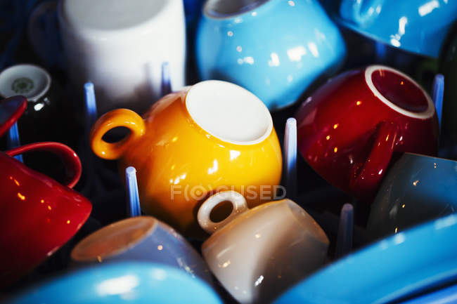 Tazze di caffè colorate — Foto stock