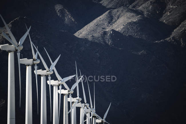 White wind turbines — Stock Photo