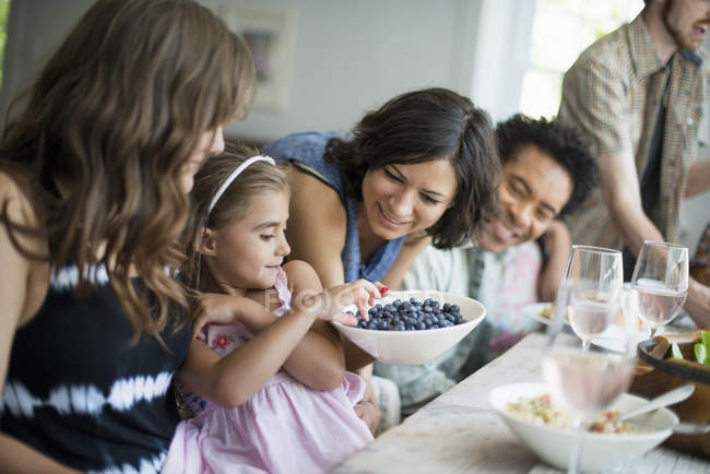 Family gathering for a meal — Stock Photo