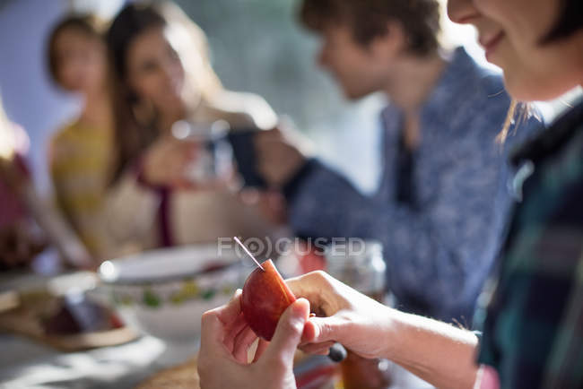 Group of people sitting at table — Stock Photo