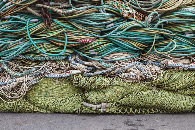 Filets de pêche commerciale — Photo de stock