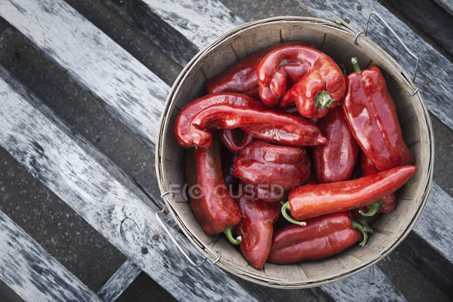 Pimentas vermelhas doces orgânicas — Fotografia de Stock