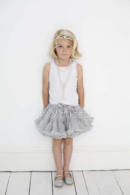 Young girl wearing a tiara — Stock Photo