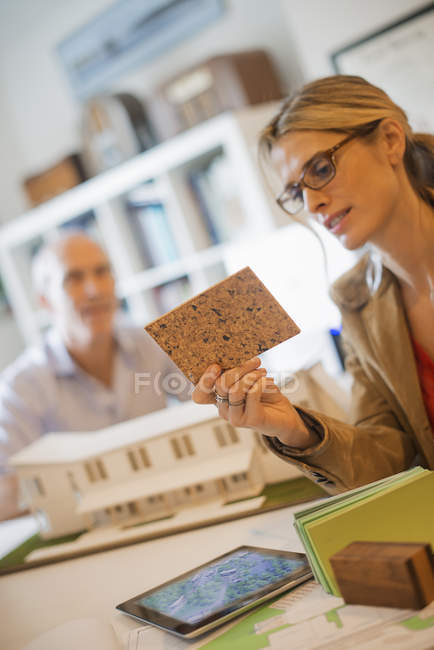 Architects working on a green construction project — Stock Photo