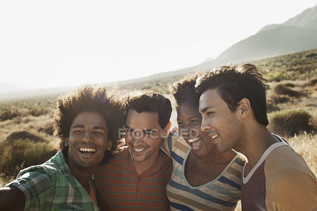 Friends together posing for a selfy — Stock Photo