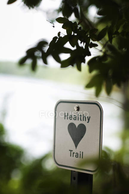 Health trail information sign — Stock Photo