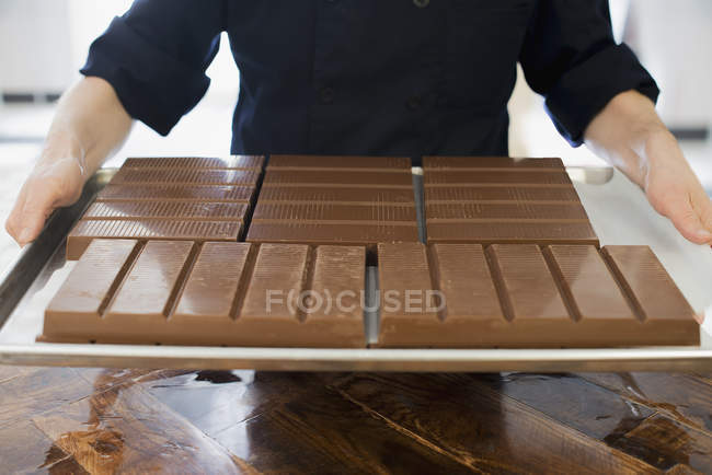 Fabricação de chocolate orgânico — Fotografia de Stock