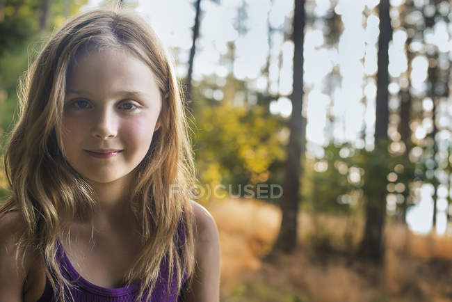 Young girl with long blonde hair — Stock Photo