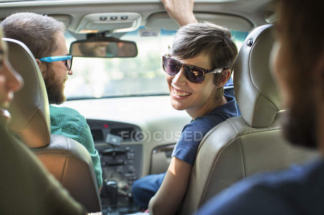 People inside a car — Stock Photo