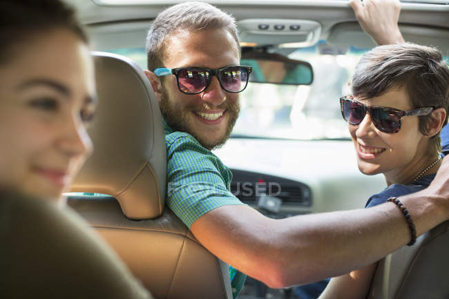People inside a car — Stock Photo
