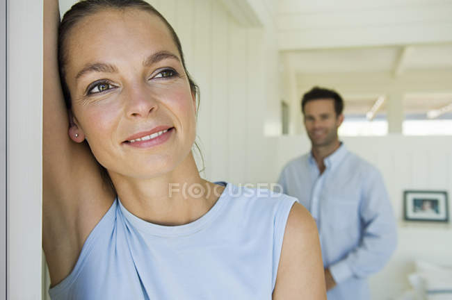 Woman and a man at home. — Stock Photo