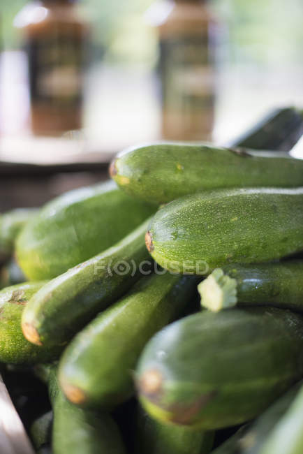 Haufen frischer Zucchini — Stockfoto