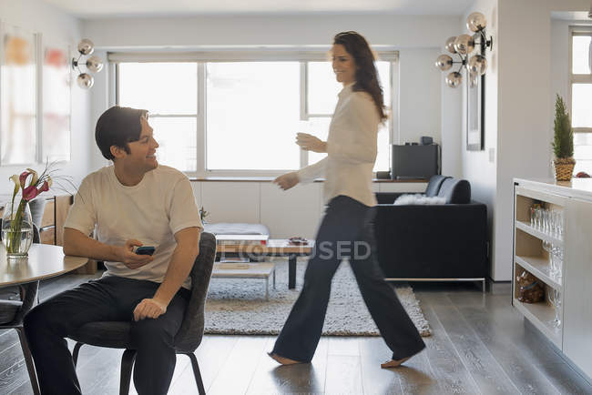 Man and Woman at home — Stock Photo