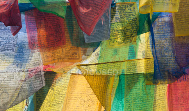 Colorful prayer flags — Stock Photo