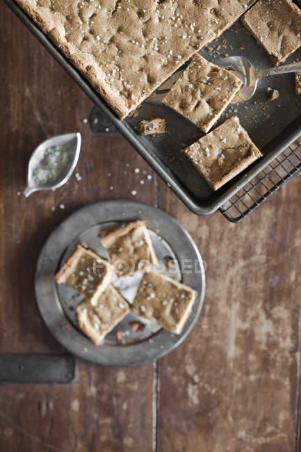 Tray bake, cake or biscuits — Stock Photo