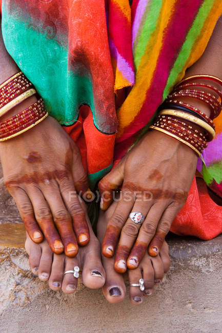 Henna hands, Rajasthan, India — Stock Photo