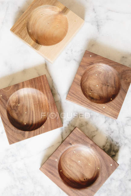 Wood turned dishes — Stock Photo