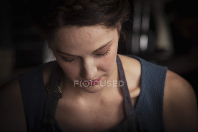 Portrait of young candid woman — Stock Photo