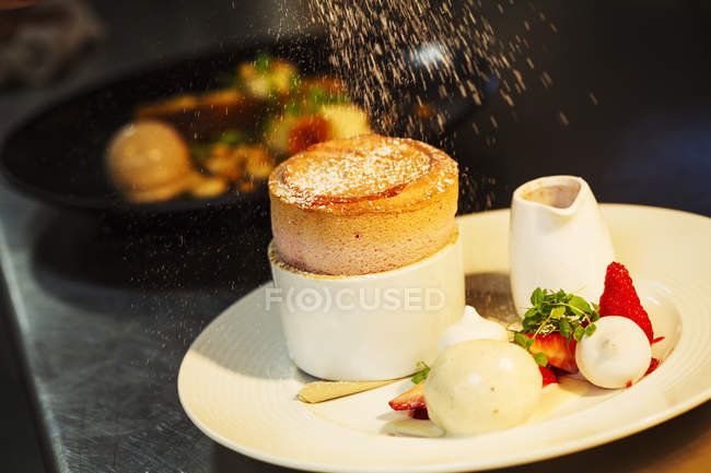 Close up of a souffle on a plate. — Stock Photo
