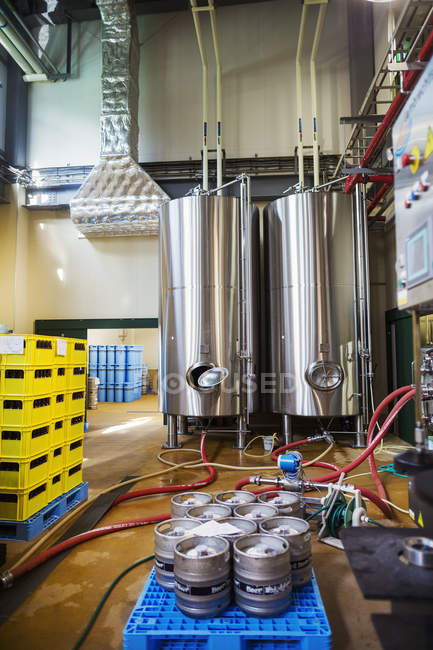 Metal beer tanks — Stock Photo