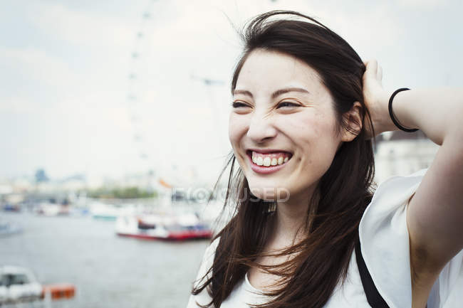 Young Japanese enjoying day in London — Stock Photo