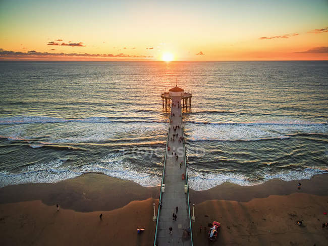 Beach Pier at sunset — Stock Photo