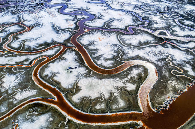 Meandering water channels — Stock Photo