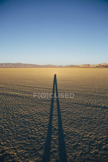 Uomo in piedi su playa al tramonto — Foto stock