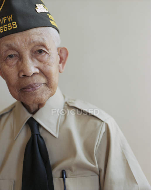 Retrato de veterano de la Segunda Guerra Mundial - foto de stock