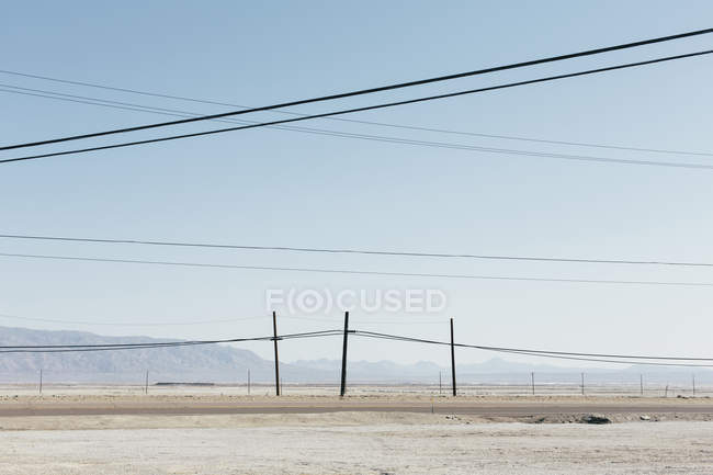Telephone poles and power lines — Stock Photo
