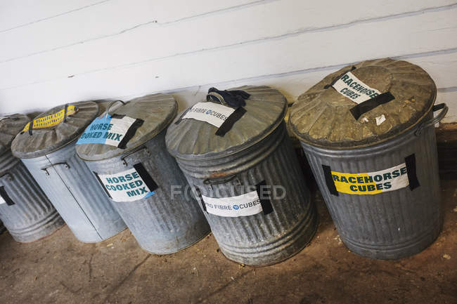 Row of metal containers — Stock Photo