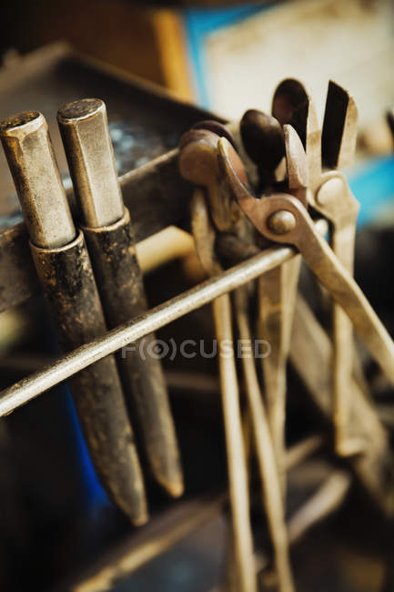 Mobile farriers crate of work tools — Stock Photo