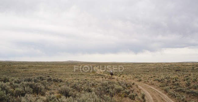 Rider on dirt road — Stock Photo