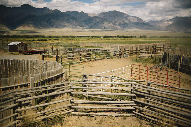 Пустые загоны для скота — стоковое фото