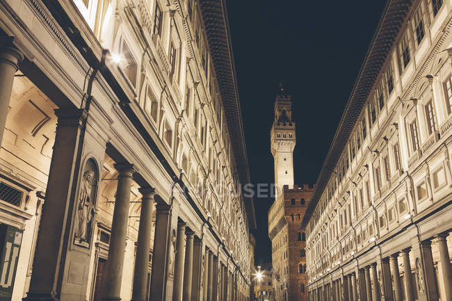 Palazzo Vecchio and  Uffizi Gallery — Stock Photo