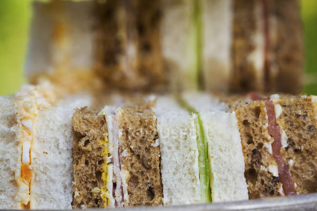 Close up de uma seleção de sanduíches — Fotografia de Stock