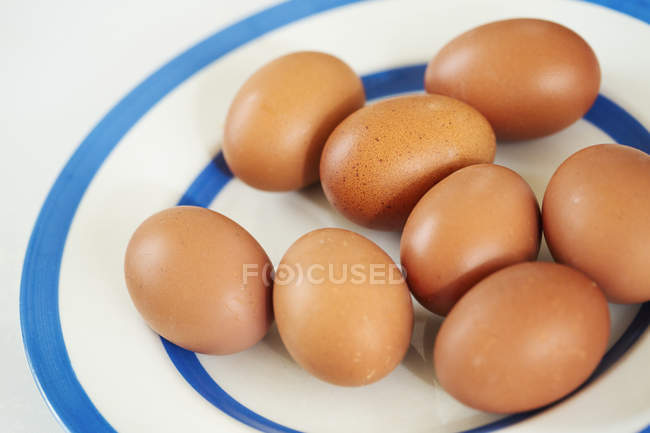 Свіжі коричневих яйцях — стокове фото