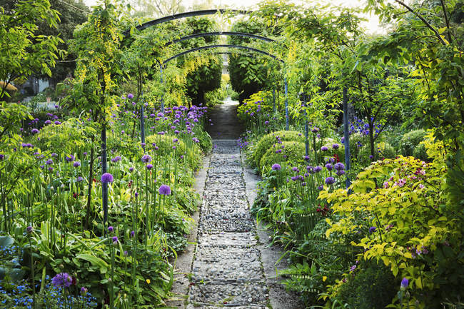 Vista lungo un sentiero in giardino — Foto stock
