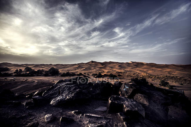 Paisagem deserta com dunas de areia — Fotografia de Stock