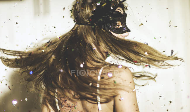Woman wearing a mask — Stock Photo