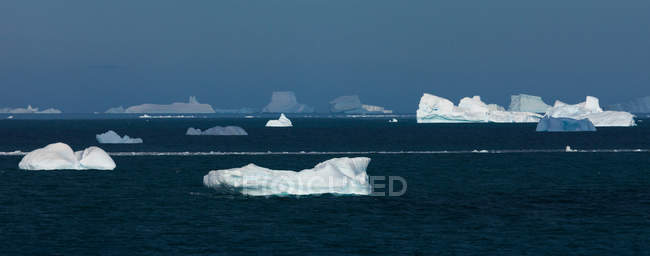 Icebergs flutuando no oceano — Fotografia de Stock