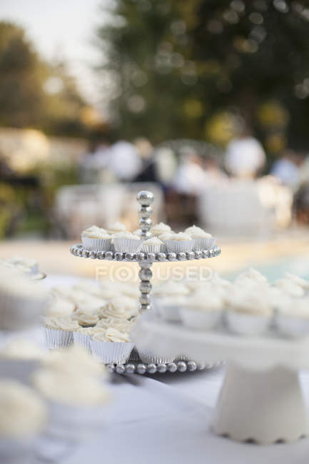 Table served  with cake stand — Stock Photo