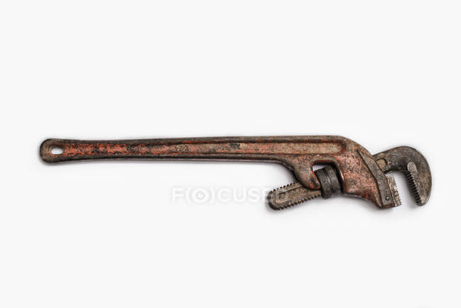 Worn and well used mole wrench on white background — Stock Photo