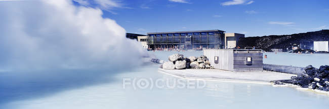 Steam from Mineral Baths near Keflavik in Iceland — Stock Photo