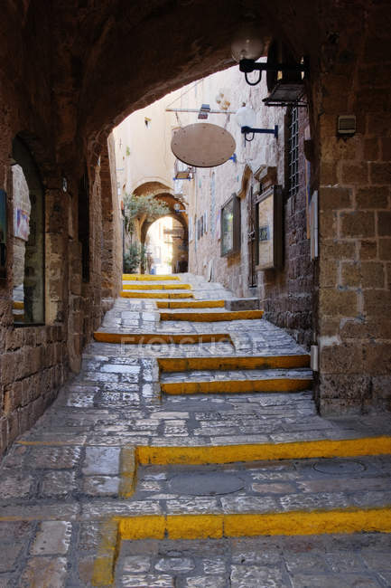 Narrow old style street, Jaffa, Israele — Foto stock